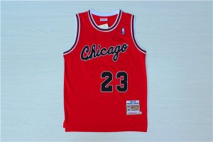 Maillot De Basket Chicago Bulls Michael Jordan 23Engrener Double Rouge Embroidered Rookie Script